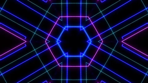 Abstract light neon frame on black background. laser show looped animation . Stock Footage 124219078