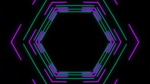 Abstract light neon frame on black background. laser show looped animation . Stock Footage 124219132