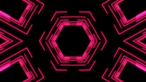 Abstract light neon frame on black background. laser show looped animation Stock Footage 124219170