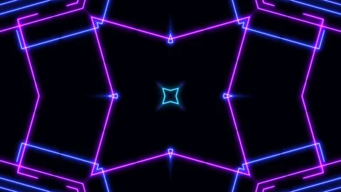Abstract light neon frame on black background. laser show looped animation Stock Footage 124219363