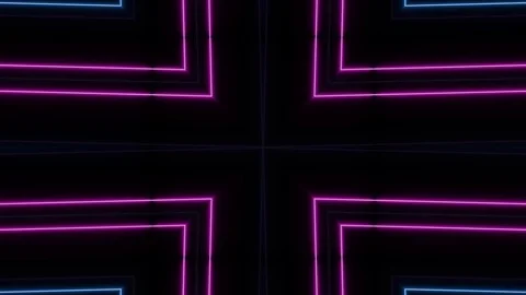 Abstract light neon frame on black background. laser show looped animation Stock Footage 124219390