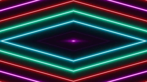 Abstract light neon frame on black background. laser show looped animation Stock Footage 124219423