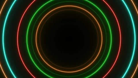 Abstract light neon frame on black background. laser show looped animation Stock Footage 124221478