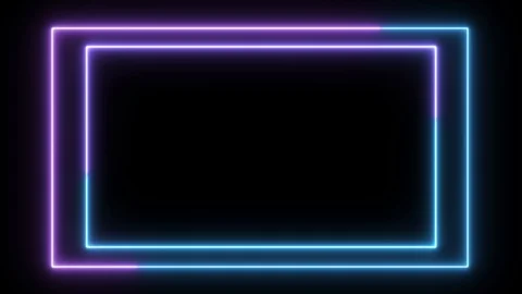 Abstract light neon frame on black background. laser show looped animation Stock Footage 124221695