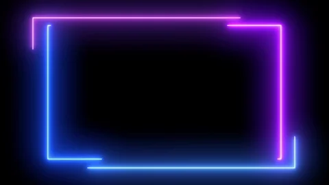 Abstract light neon frame on black background. laser show looped animation . Stock Footage 124221720