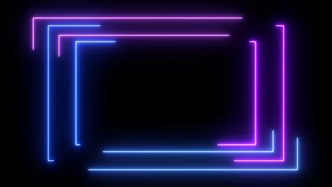Abstract light neon frame on black background. laser show looped animation Stock Footage 124221730