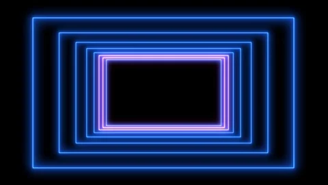 Abstract light neon frame on black background. laser show looped animation Stock Footage 124221756
