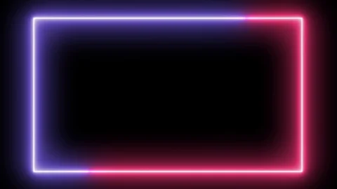 Abstract light neon frame on black background. laser show looped animation Stock Footage 124221919