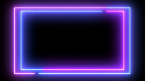 Abstract light neon frame on black background. laser show looped animation Stock Footage 124221936