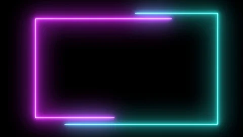 Abstract light neon frame on black background. laser show looped animation Stock Footage 124221947
