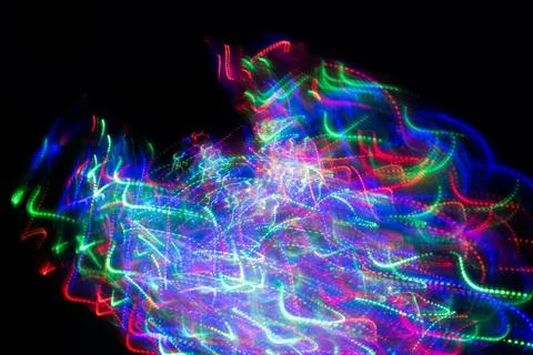 Abstract light painting pattern in dark room Stock Illustration