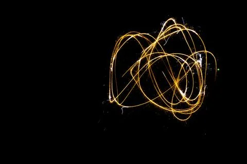 Abstract light painting using crackers with long exposure Stock Photos