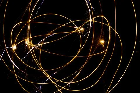 Abstract light painting using crackers with long exposure Foto stock