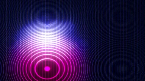 Abstract light particle waves expanding with pink and blue glow against dar.. 库存影片 348129554