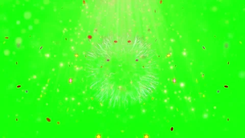 Abstract light particles explosion on green screen background for video editing Stock Footage 345017128