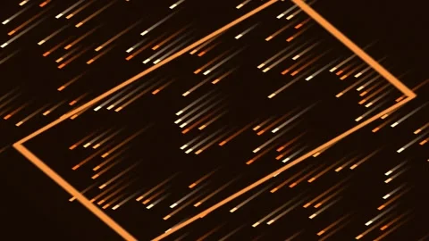 Abstract Light Particles Framing Moving Lines in Warm Orange Tones Stock Footage 327945599
