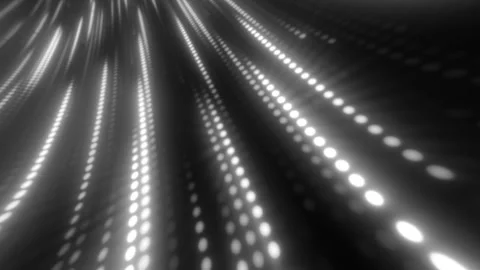 Abstract light pattern flows in black and white, with glowing dots forming .. Stock Footage 348238634