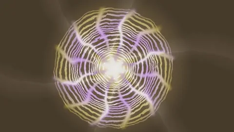 Abstract light pattern with glowing lines and circular design Stock Footage 337388534