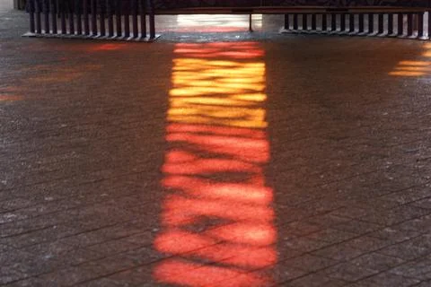 Abstract Light Pattern on Pavement Texture Detail 스톡 사진