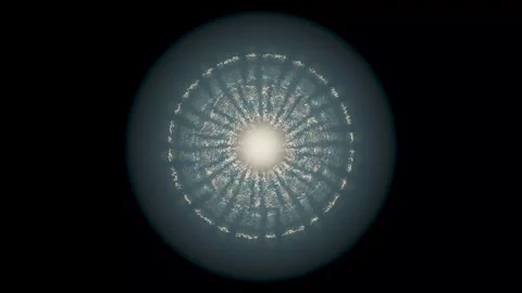 Abstract light pattern with radial design and dark background Stock Footage 337410668