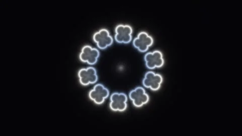 Abstract light patterns create circular shapes in dark Stock Footage 338226971