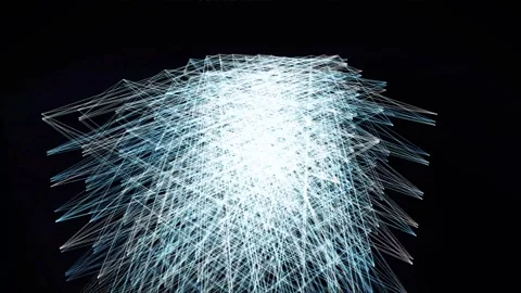 Abstract light patterns in a dark space create a dynamic Stock Footage 340046134