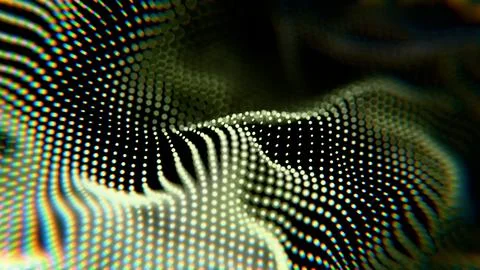 Abstract Light Patterns with Dotted Wave Motion Stock Illustration