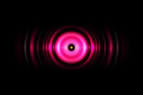 Abstract light pink ring with sound waves oscillating, technology background Stock Illustration