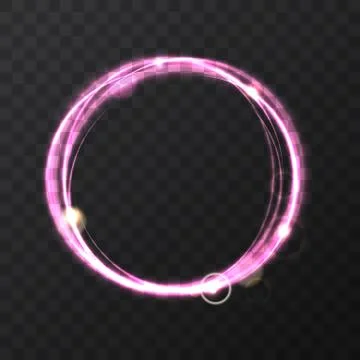 Abstract light pink rose vector circle on transparent background. Round shining Stock Illustration