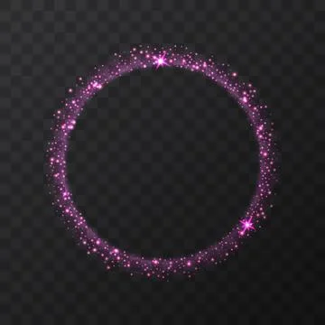 Abstract light purple vector circle on transparent background. Round shining Stock Illustration