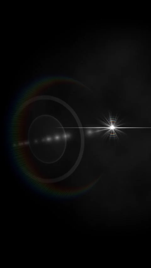 Abstract light with rainbow halo glows against dark gray gradient Stock Footage 328567758