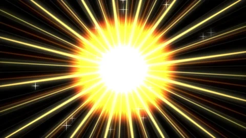 Abstract light rays burst animation. Shine or sun effect on a black screen. Stock Footage 345627587
