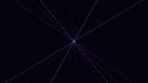 Abstract light rays converging at a central point on a dark background Stock Footage 338311291