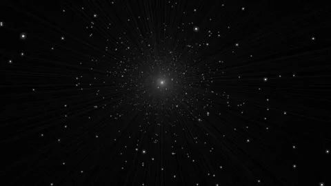 Abstract light rays emanating from bright core with particles flying Stock Footage 327599651