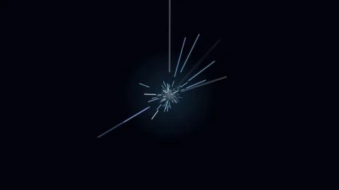 Abstract light rays expanding from a central point in dark space Stock Footage 335885501