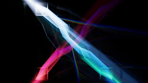 Abstract light rays experiment 3d animation. 動画素材 300509093