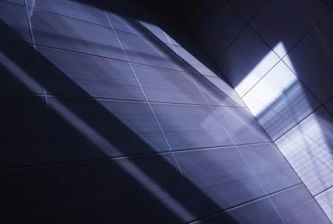 Abstract light rays on office tile background 스톡 사진