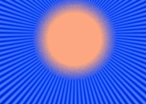 Abstract light rays of sun on blue sky background Illustrazione stock