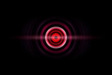 Abstract light red ring with sound waves oscillating background Stock Illustration