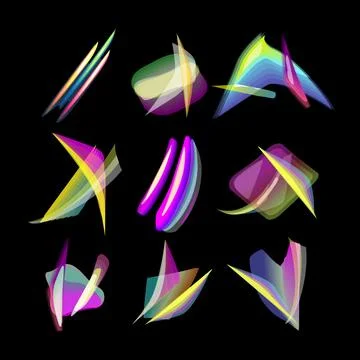 Abstract light refraction glowing shapes background Stock Illustration
