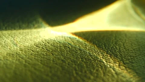 Abstract light refraction playing on textured leather surface Vídeo Stock 337831136