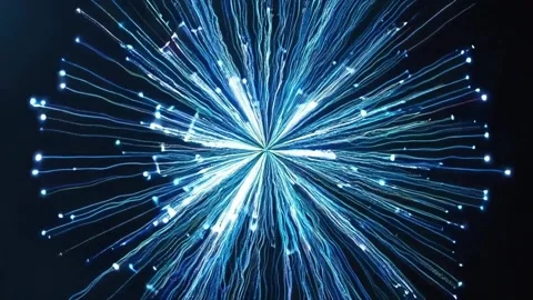 Abstract Light Ribbons Floating in Space with Glitter Effects Stock Footage 306224804