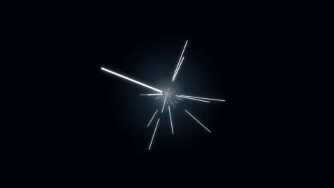 Abstract light speed effect with glowing white lines on black Stock Footage 336349647
