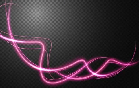 Abstract Light Speed Motion Effect, Pink Light Trail, Vector Illustration Stock Illustration