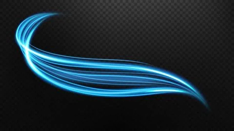 Abstract Light Speed Motion Effect, Blue Light Trail, Vector Illustration Illustrazione stock