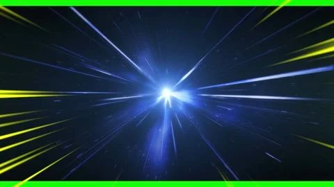 Abstract light speed tunnel effect. Hyperspace travel through a glowing cosmic Stock Footage 340717859
