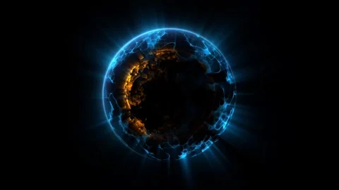 Abstract light sphere on black background Stock Footage 317699313