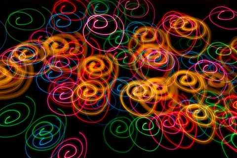Abstract light spirals background Stock Photos