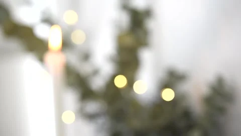 Abstract light spots, defocused burnin candles Stock Footage 87224502