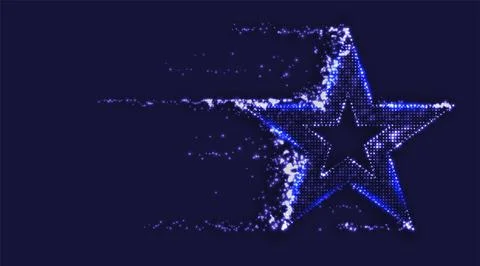 Abstract light star formed from particles. Star symbol filled with glowing dots Stock-Illustration